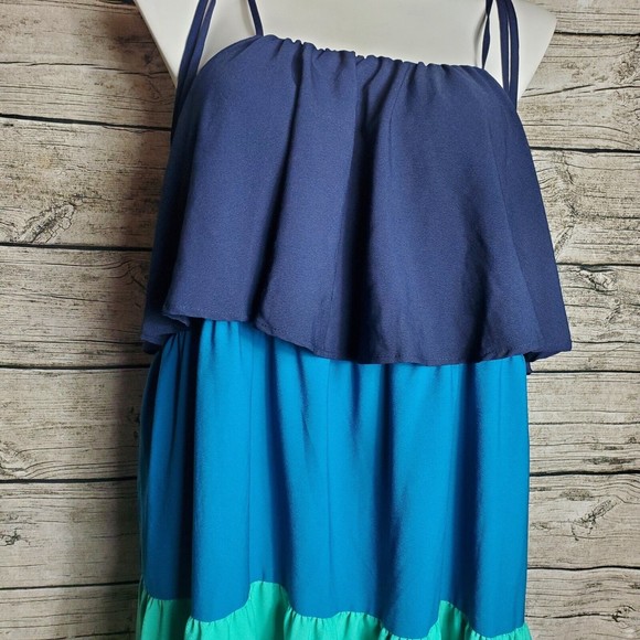 Time & Tru Women's Sleeveless Flowing Colorblock Midi Dress Size XXL 20 NEW - Picture 6 of 12